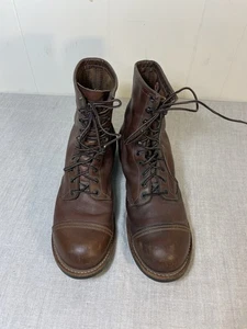 Stivali moto indiani Red Wing 4313 taglia 12D punta morbida USA pelle marrone pizzo - Foto 1 di 10