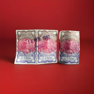 CONCESSIONI GOVERNATIVE per PASSAPORTO 3 Marche da bollo Lire 7,500 VINTAGE. - Foto 1 di 4