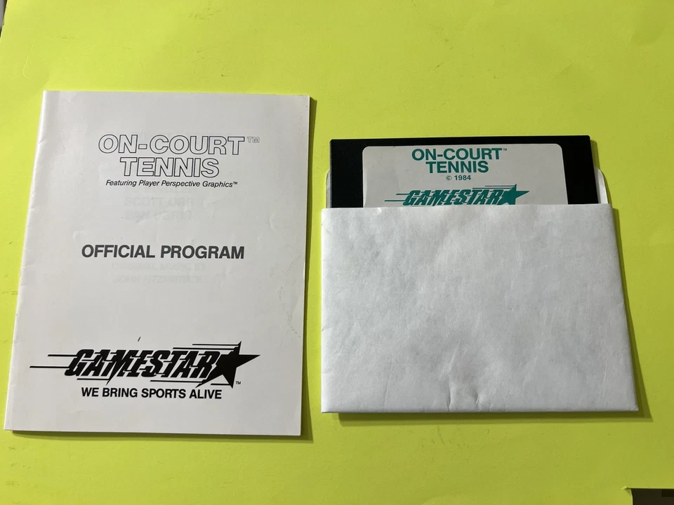 On-Court Tennis (Commodore 64/128,1984) Gamestar C64 TESTED with manual - Image 1 of 1