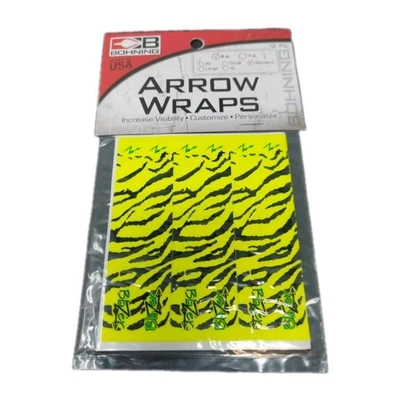 Bohning 12 Pack 4" Arrow Wraps: Yellow & Black Tiger Stripes: Vinyl Stickers - Imagem 1 de 3