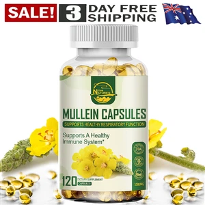 Cápsulas de hoja de gordolobo 1500 mg para limpieza pulmonar y desintoxicación suplemento dietético herbal - Imagen 1 de 15