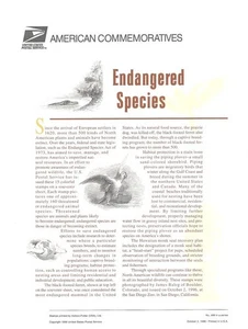 #499 32c Endangered Species MS15 #3100-3103 USPS Commemorative Stamp Panel - Picture 1 of 2