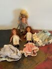 Vintage Storybook Dolls Lot Of 3 With Dresses 5.5 Inches Tall