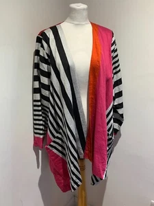 Ralston open front kaftan duster kimono L VGC pattern print cardigan jacket - Picture 1 of 9