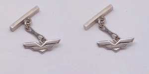 Cufflinks With Eagle Stylized Silver 925 - Wristband Shirt - Ceremony - Picture 1 of 2