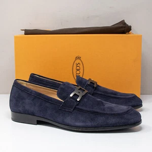 Tod’s Blue Suede Link Chain Loafers, Size 8.5 UK (9.5 US) - Picture 1 of 8