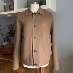 Isaia Wool Cashmere Coach Jacket Lightweight Size 50 R Light Brown - Picture 1 of 12