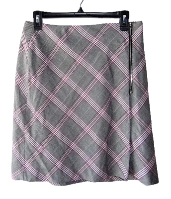 Saia INC International Concepts tamanho 6 xadrez linha A comprimento do joelho - Imagem 1 de 4