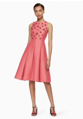 NWT Kate Spade New York Womens Embellished Fit & Flare Party Dress Pink Size 10