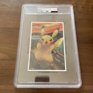 2018 Pokemon Postcard Pikachu Munch Scream A Retrospective Japanese PSA 8 NM - Picture 1 of 2