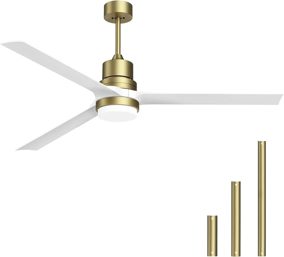 Ceiling Fans with Lights 60 inch White Outdoor Ceiling Fan with Dimmable LED Lig - Image 1 of 4