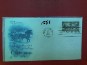 U. S. Stamp FDC # 1551 -  Christmas 1974 - ArtCraft cachet- comb. shipping - Picture 1 of 1