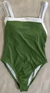 Women's Square Neck Wide Binding One Piece Swimsuit - Shade & Shore Olive Green - Picture 1 of 8