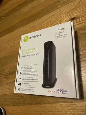 Motorola MG7315 8x4 343 Mbps DOCSIS 3.0 Cable Modem Plus N450 Wi-Fi Router - Image 1 of 4