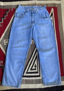 Vintage Lee Dungarees 32x32 fit Jeans Loose Wide Baggy 90s USA silvertab - Picture 1 of 14
