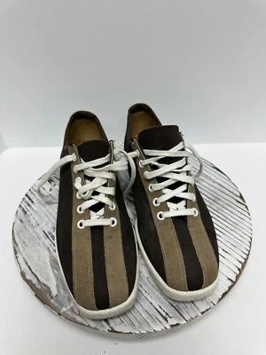 Zapatos de Bowling Brunswick Para Hombres 8.5 Marrón Tostado Lona Con Cordones Hechos en EE. UU. De Colección Foto 1 de 4