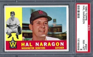 1960 Topps #231 PSA 8 Hal Naragon Senators 231 Nice! - Picture 1 of 2