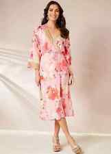 Together Imprimé Rose Kimono Style Robe UK 16 Grande (bp23)