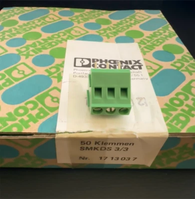 SMKDS 3/ 3 1713037 Phoenix Contact PCB Terminal Block 3 Positions 5mm Pitch 10A - Image 1 of 4