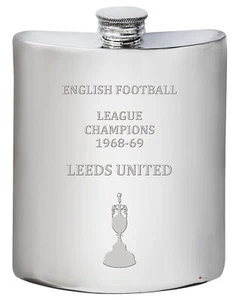 1st Division Football Champion Leeds United 1968 1969 6oz Pewter Hip Flask - Picture 1 of 5