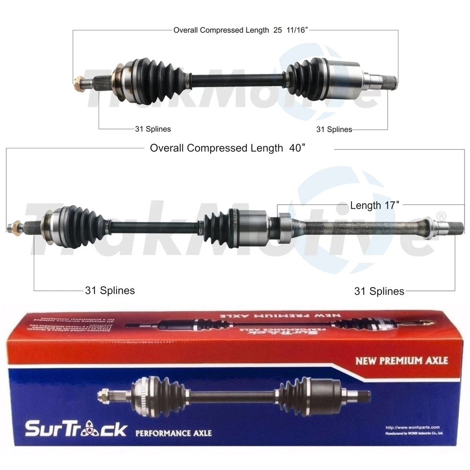 SurTrack 一对 2 件套前 CV 轴轴适用于马自达 6 CX-5 2.5 自动 FWD — 第 1/1 张图片