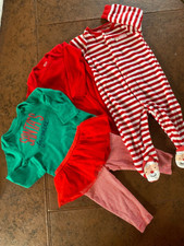 Lot of 4 Baby Girls Christmas Clothes Carters  9 mo 6-9 mo EUC