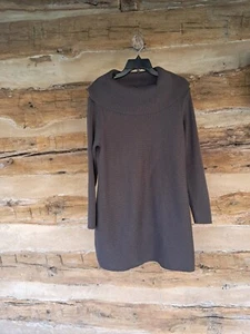 Alfani Women's Sweater Dress Cowl Neck Knee Length Ribbed Cotton Blend Metallic - Picture 1 of 7