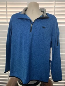 Leg3nd Pullover Herren M blau 1/4 Reißverschluss Golfjacke Taschen Mock Ausschnitt moderne Passform - Bild 1 von 9