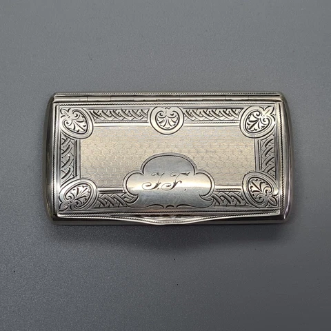 Fine Austro Hungarian Solid Silver Large Snuff Box C1861 Cover