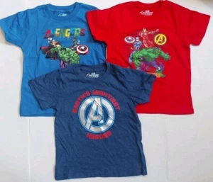 Marvel Avengers Little Boys Short Sleeve Shirt Size 4 Lot Of 3 - Picture 1 of 7