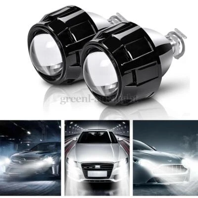 2X 2.5" Bi-Xenon HID Headlight Projector Lens RHD Hi/Low Shrouds Retrofit H4 H7 - Image 1 of 4