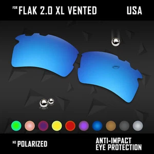 Lente de repuesto polarizada antiarañazos para Oakley Flak 2.0 XL ventilada OO9188 opt - Imagen 1 de 13