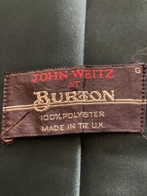 John Weitz Burton Vintage Tie  Green Polyester 1980s Tone Mods Good Condition - Image 1 of 4