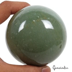 3340 kt natürliche unbehandelte grüne Aventurin Heilkristall Mineral Kugel mit Ständer - Bild 1 von 7
