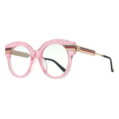 Gafas de sol GUCCI GG0282SA marco redondo tela rosa brillo claro acetato azul nuevas Foto 1 de 4