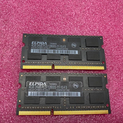 8GB (2x4GB) PC3-12800s DDR3-1600MHz 2Rx8 Non-ECC Elpida EBJ41UF8BDU5-GN-F - Image 1 of 3