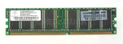 HP 256 MB 184P PC3200 400MHZ CL3 DDR NON-ECC SDRAM DIMM 326667-041 - Image 1 of 3