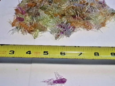 75 BREAM BUG 1-3/8" Assorted GLOW Colors Ice Fishing Soft Plastic Fishing Lure