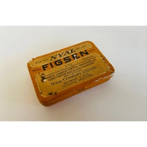 VINTAGE 1925 Nyal Figsen Detroit Laxative Medicine Medical Tin w/ Pills Leaflet  - Picture 1 of 9