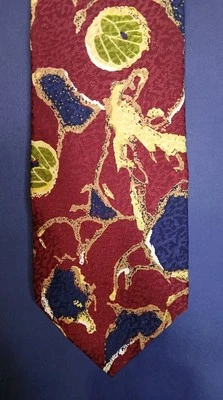 Corbata de seda para hombre L'Atelier roja azul marino verde azul tostado Foto 1 de 4