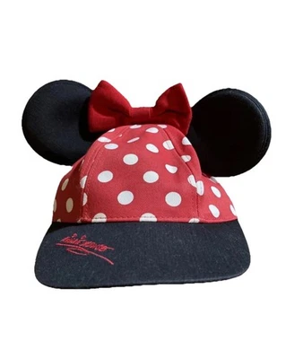 Walt Disney World Kids Minnie Mouse Ball Cap Hat Ears Polka Dots Bow Adjustable - Image 1 of 4