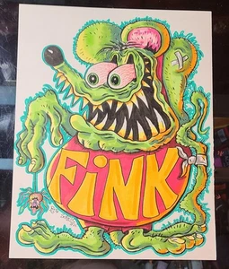 RAT FINK MONSTER ART ORIGINAL WEIRDO SCHERES DRAWING - Picture 1 of 1