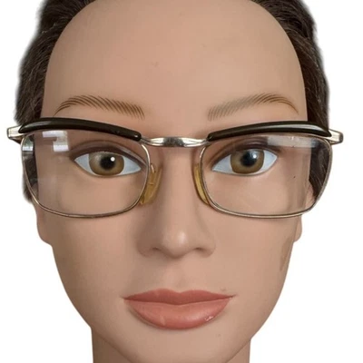 Vintage 1970s Marwitz Optima Eyeglasses Gold Tone Brown Acetate Made in Germany  - Image 1 of 4