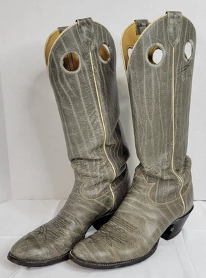Botas de cuero vintage Tony Lama para mujer gris con estampado de elefante P1047 8,5 D RARAS Foto 1 de 4