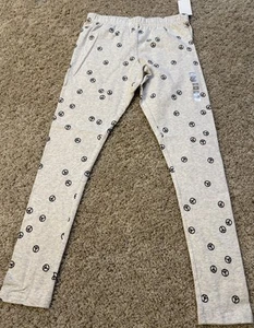 OSHKOSH B'GOSH Big Girls Heather Gray Peace Sign Leggings NWT Size 14 Retail $18 - Picture 1 of 4