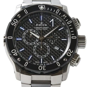 EDOX WATCH CHRONO OFFSHORE 1 10221-3M-NIBU2 CHRONOGRAPH QUARTZ BLACK DIAL MEN'S - Picture 1 of 10
