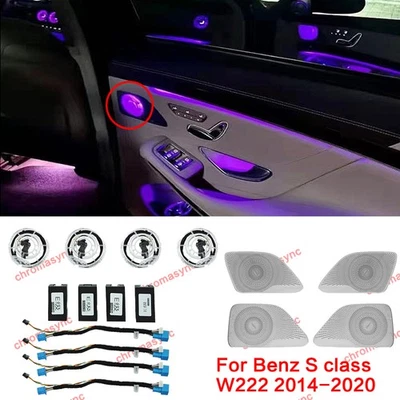 Cubierta de altavoz de puerta 64 colores luz ambiental para Mercedes Benz Clase S W222 2014-20 Foto 1 de 4
