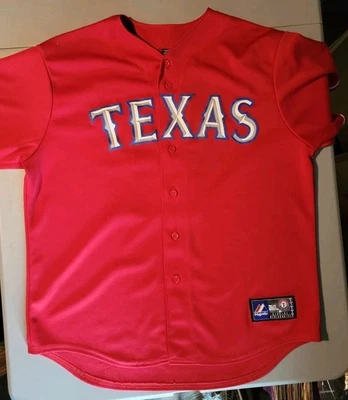 Texas Rangers Red Baseball Jersey Mens XL MLB Yu Darvish #11 Majestic USA - Image 1 of 4