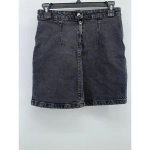Minifalda para mujer WE THE FREE denim negra lavada línea A dobladillo con cremallera talla 4 - Imagen 1 de 11