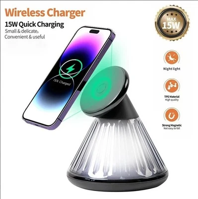 15w Magnetic Wireless Charging Stand & Night Light for Magsafe Compatible Phones - Image 1 of 4